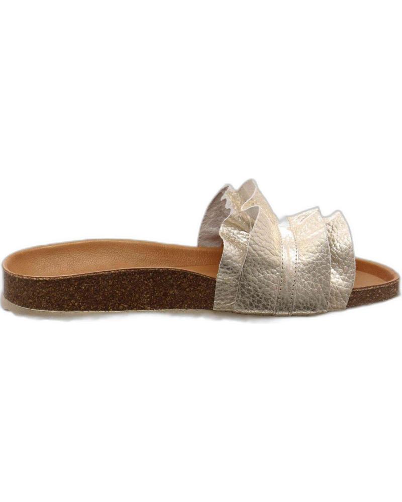 Chanclas de Mujer VERBENAS CHANCLAS VERBENAS ROCIO CON VOLANTE METALIZADO ORO