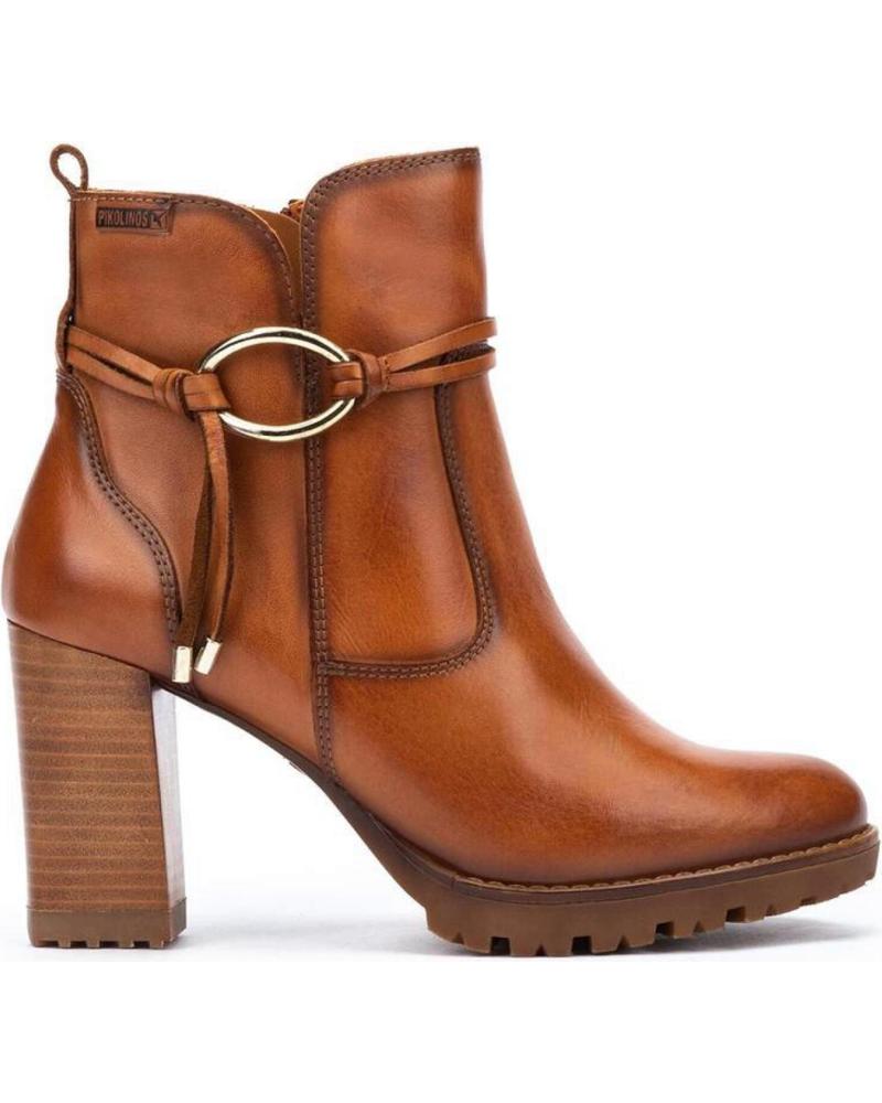 Botines de Mujer PIKOLINOS BOTIN PIEL CUERO TACON BRANDY