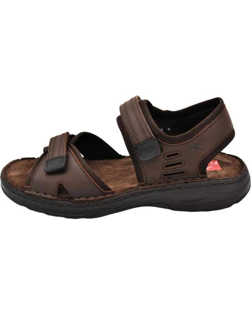 Sandalias de Hombre FLUCHOS - SANDALIAS DE PIEL PARA HOMBRE PLANTILLA ACOLCHAD MARRON NEGRO