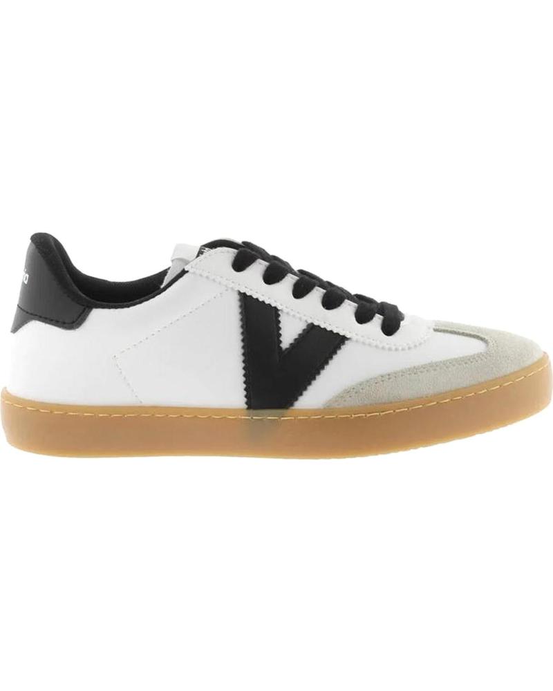 ZAPATILLAS VICTORIA BERLIN CICLISTA 126208 EFECTO PIEL SERRAJE BLANCO NEGRO HIELO