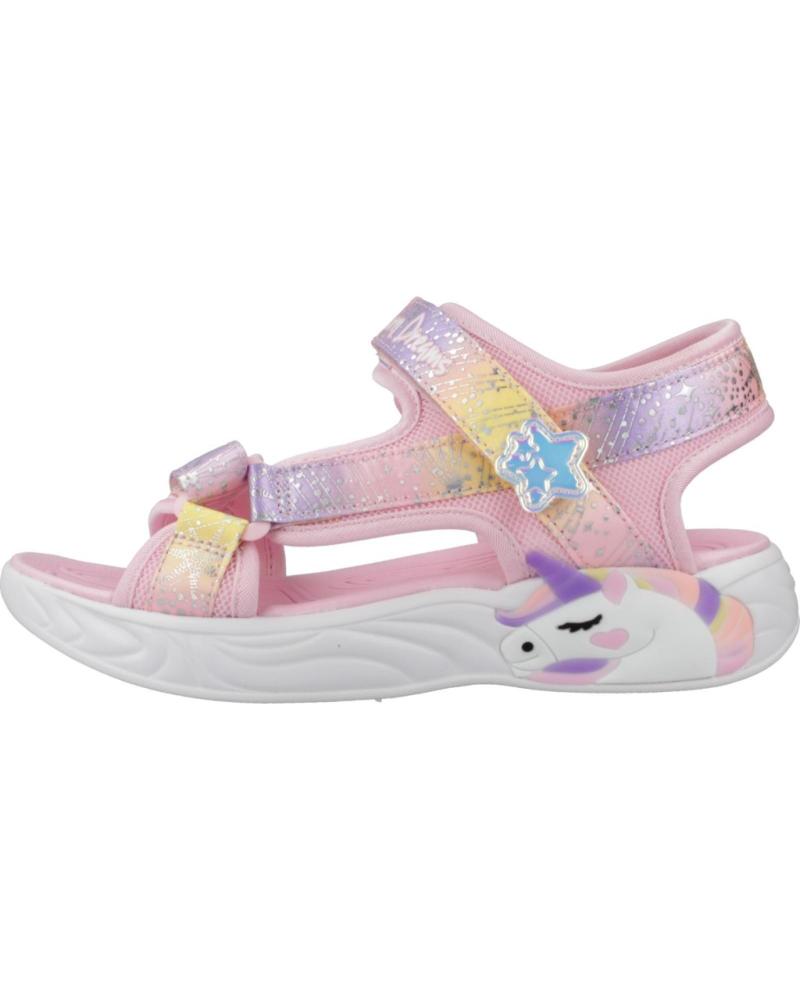 SANDALIAS SKECHERS CON DISEÑO DE UNICORNIO Y ACABADO TORNASOL LPMT