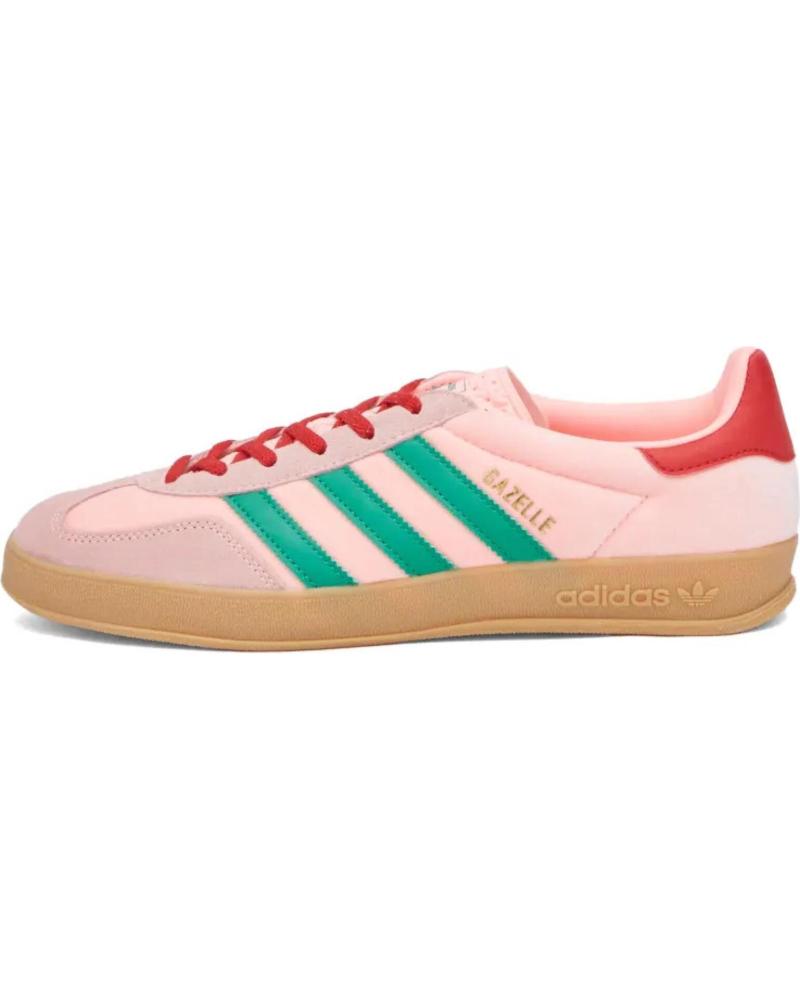 Deportivas de Mujer ADIDAS GAZELLE INDOOR WOMAN JI2713 COURT GREEN - GLOW PINK - GUM - LIGHT PINK