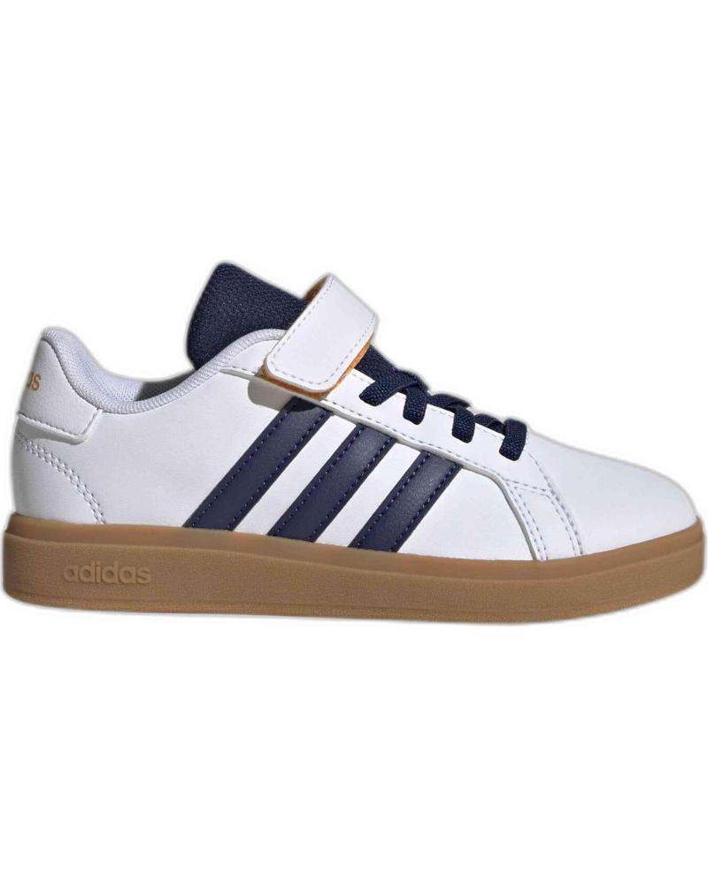 ADIDAS GRAND COURT 2.0 ZAPATILLAS NIÑOS JI0973 BLANCO/AZUL MARINO CON VELCRO BLANCO