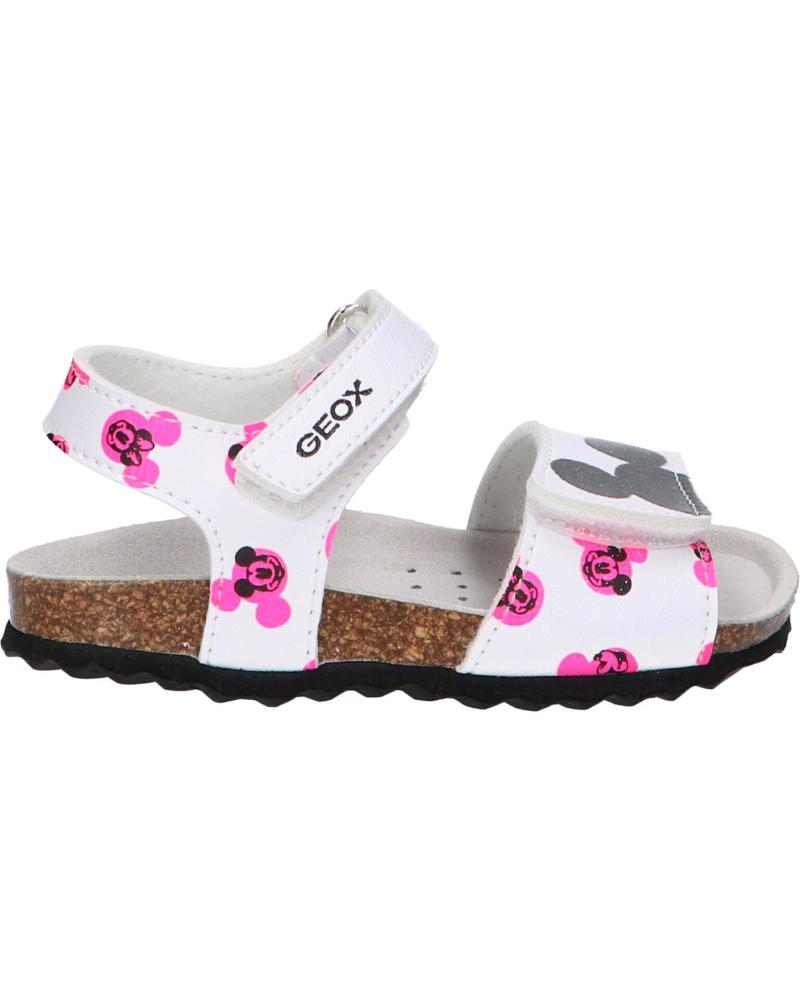 Sandalias de Niña GEOX B452RB 000BC B SANDAL CHALKI C1441 WHITE-FLUOFUCHSIA C1441