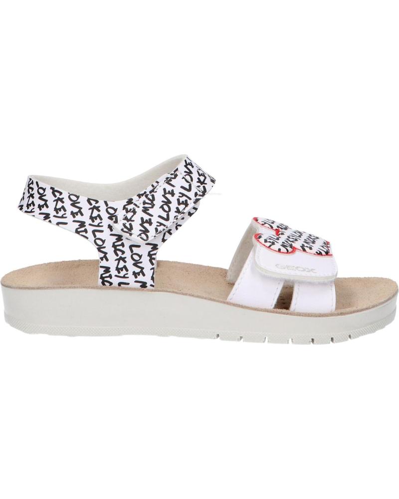 Sandalias de Niña GEOX J35EAG 000BC J SANDAL COSTAREI GI C0404 WHITE-BLACK BLANCO
