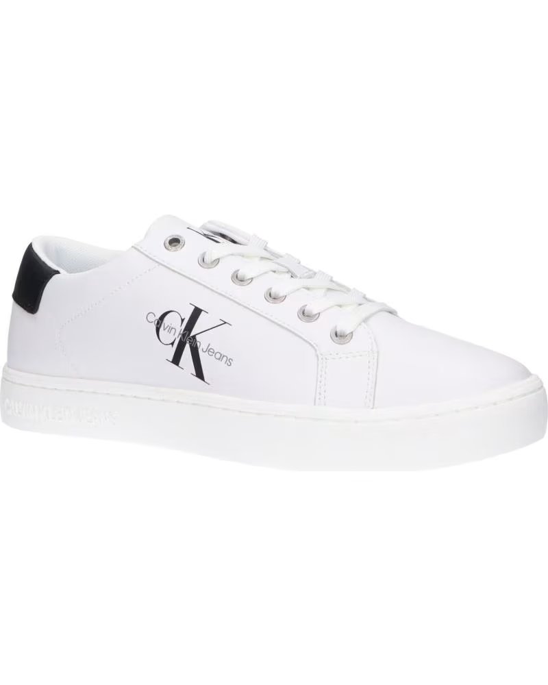 Calvin Klein Zapatillas YM0YM00491 Classic Cup Low Laceup Yaf Blanco Brillante -