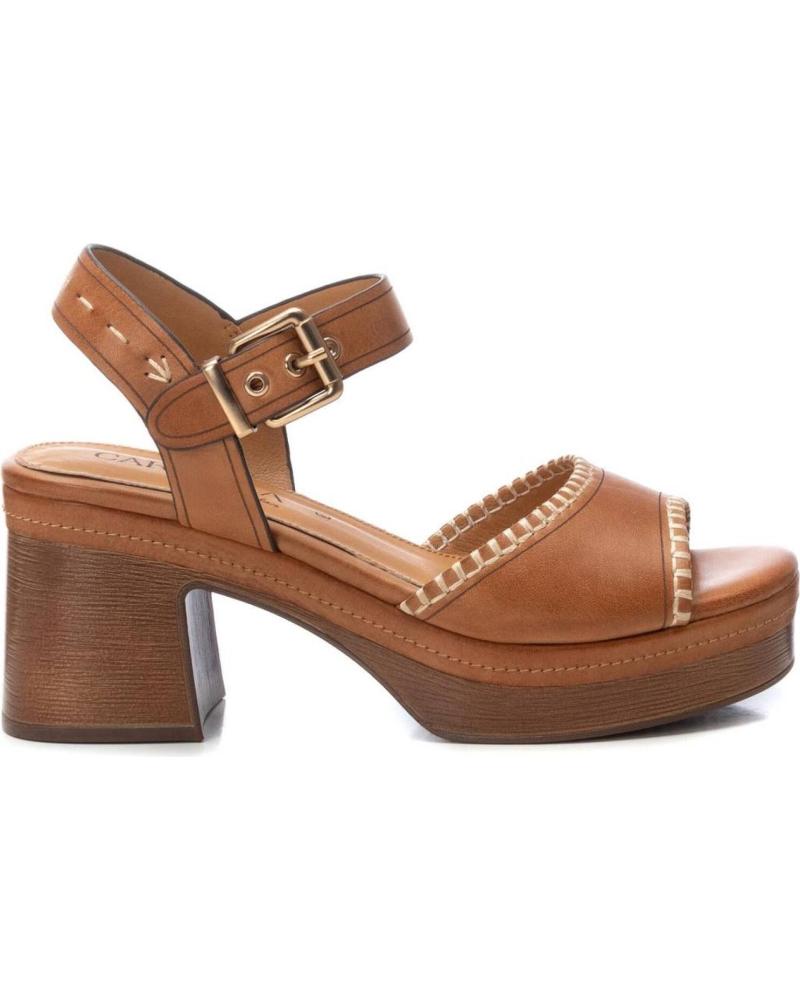 SANDALIAS DE TACÓN CARMELA DE PIEL CAMEL CAMEL