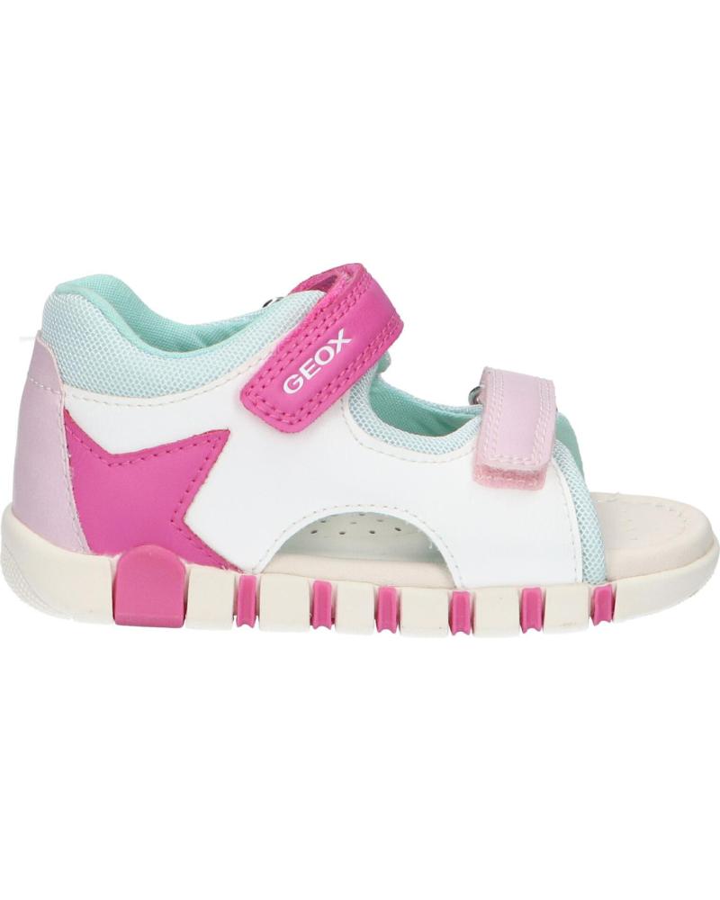 SANDALIAS GEOX B SANDAL IUPIDOO NIÑA BLANCO Y ROSA C0563 WHITE-FUCHSIA