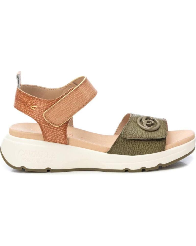 Sandálias de Mulher CARMELA SANDALIA DE MUJER DE LA MARCA CANDELA FABRICADO EN PIEL CON KAKI