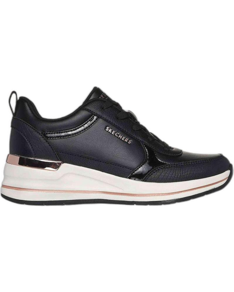 SKECHERS BILLION 2 FINE SHINE - ZAPATILLAS CON CUÑA NEGRAS NEGRO