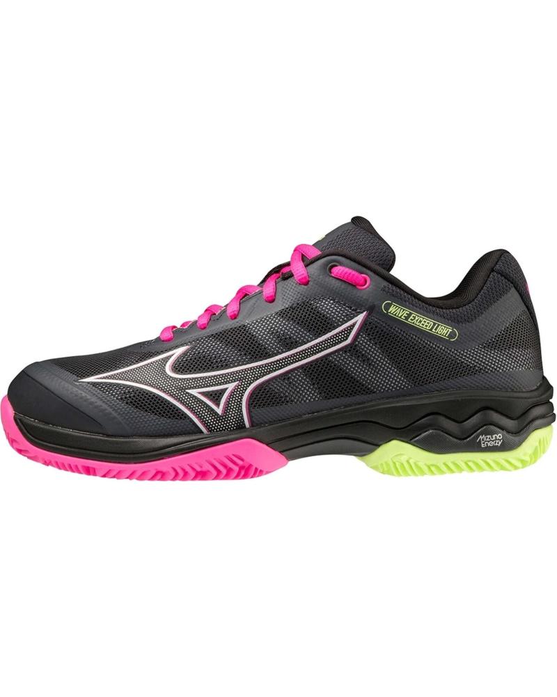 ZAPATILLAS MIZUNO WAVE EXCEED LIGHT PADEL W NEGRAS ROSA NEÓN ROSA