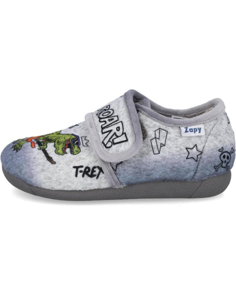 ZAPATILLAS DE CASA ZAPY AC503860 PARA NIÑO GRISES CON ESTAMPADO DE DINOSAURIOS GRIS