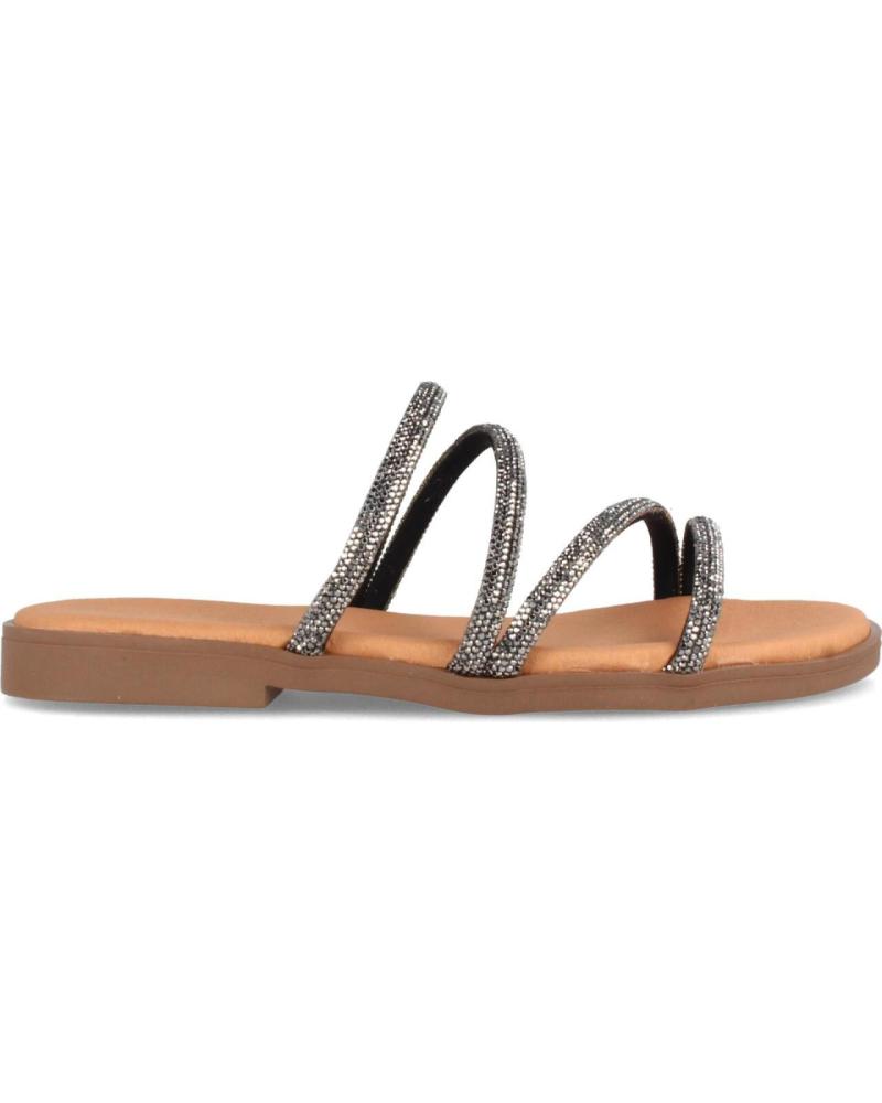 MARILA - Sandálias de Mulher MARILA ZUECO PLANO PARA MUJER DAKA BRILLANTE ACERO GRIS Sandálias de Mulher MARILA ZUECO PLANO PARA MUJER DAKA BRILLANTE ACERO GRIS