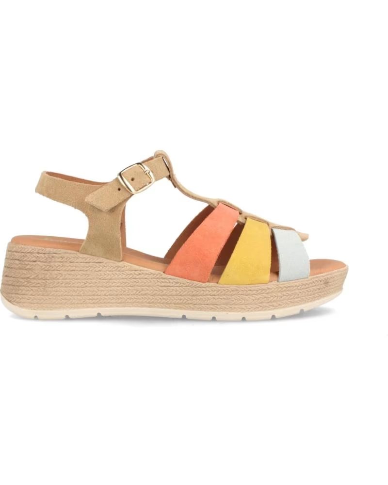 de marila sandalia para mujer de serraje con cuna media teheran arena beige