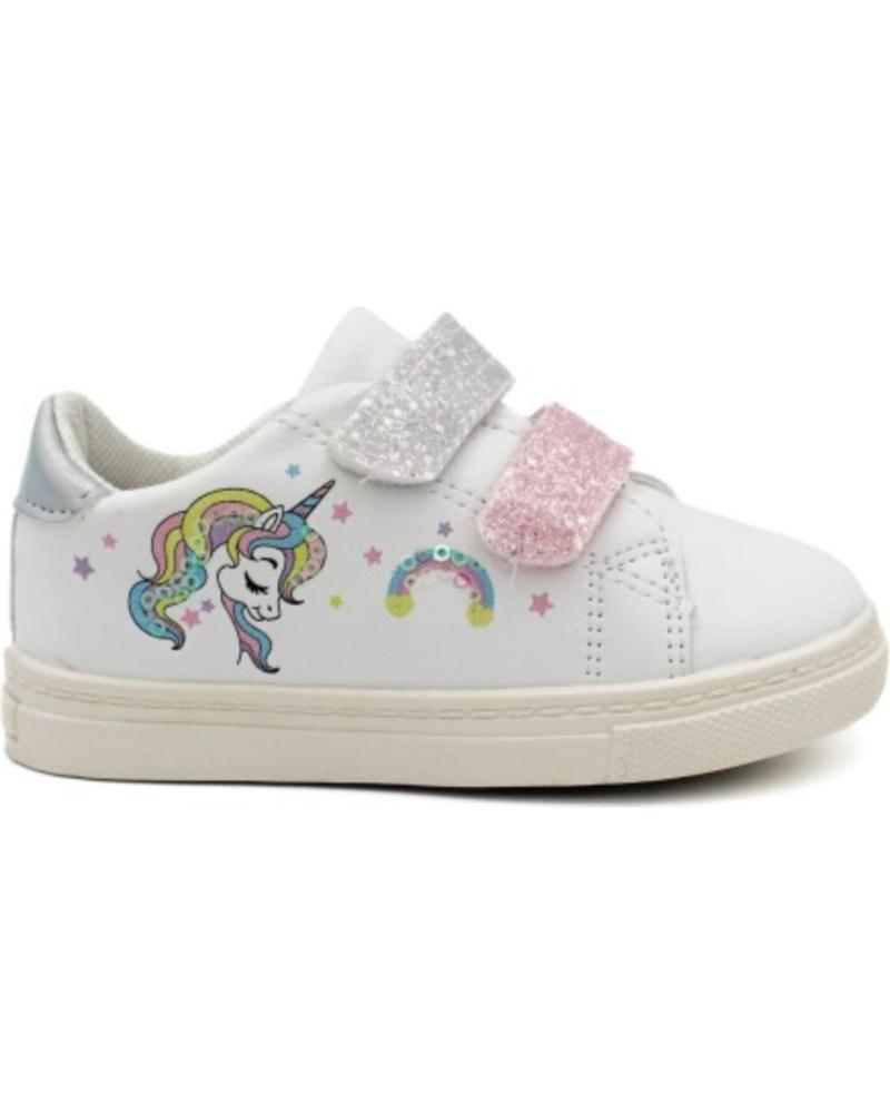 Deportivas de Niña BUBBLE BOBBLE BUBBLE ZAPATILLA DEPORTIVA DE UNICORNIO CON VELCROS PARA NI BLANCO