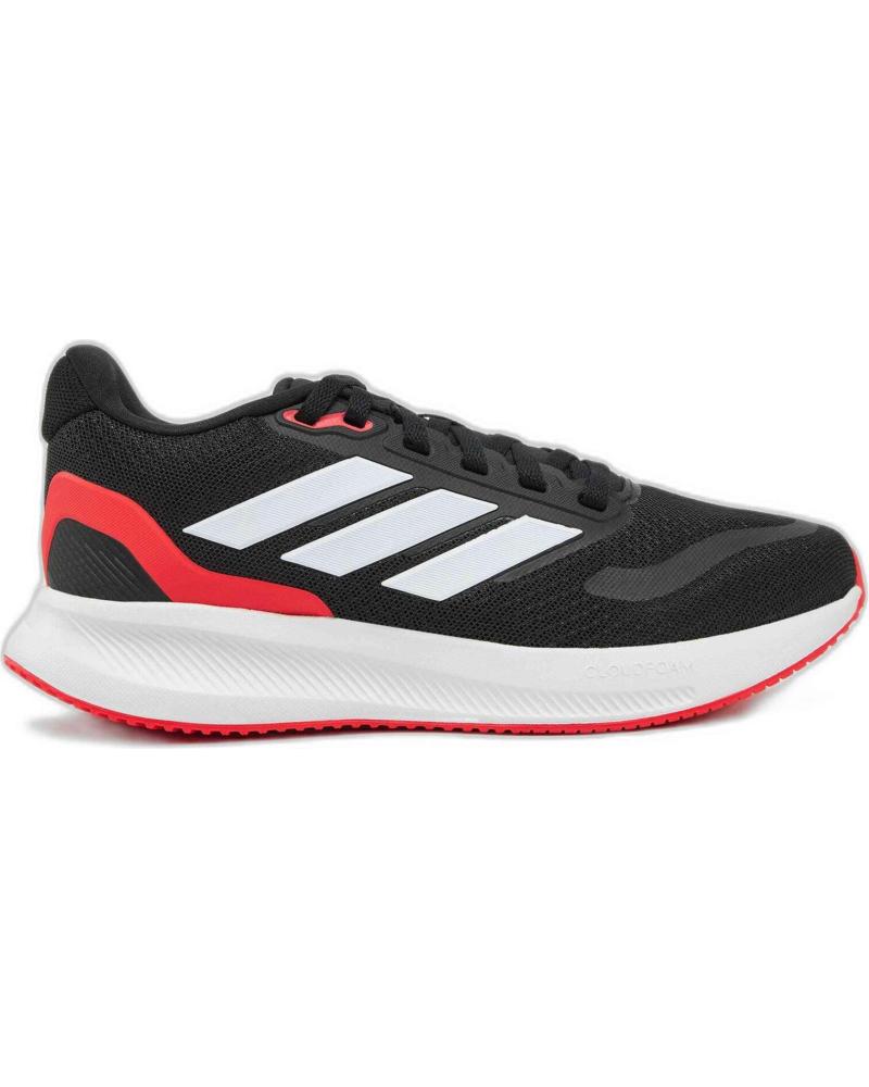 ZAPATILLAS ADIDAS RUNFALCON 5 CIERRE CORDONES INFANTIL NEGRO-ROJO NEGRO