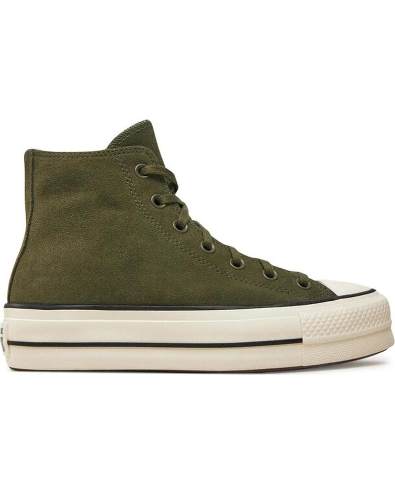 Deportivas de Mujer CONVERSE MODELO CHUCK TAYLOR ALL STAR LIFT PARA MUJER COLOR VERDE