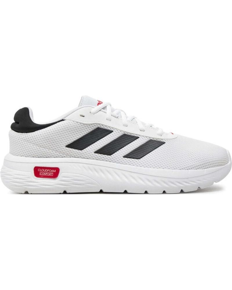 ADIDAS ZAPATILLAS CLOUDFOAM COMFY BLANCAS CON RAYAS NEGRAS Y DETALLE ROJO FTWWHT-CBLACK-BETSCA FTWWHT-CBLACK-BETSCA