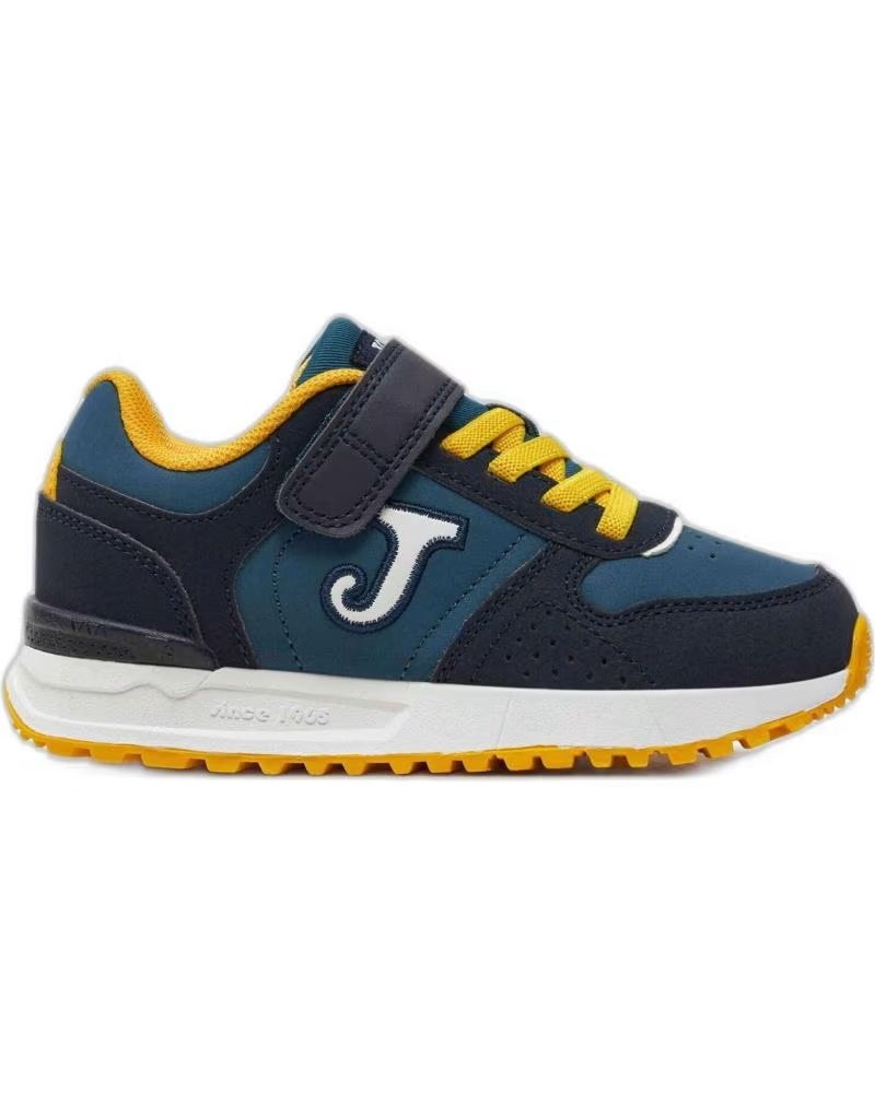 Zapatillas Joma Tornado Jr 2405 Azul Petróleo y Marino con Detalles Amarillos (modelo 2405V) 2405V