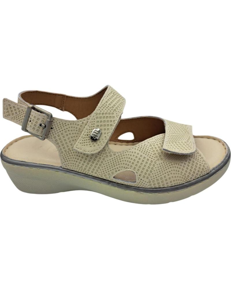 Sandálias de Mulher CALZADOMANIA SANDALIA PIEL PICADA BEIGE