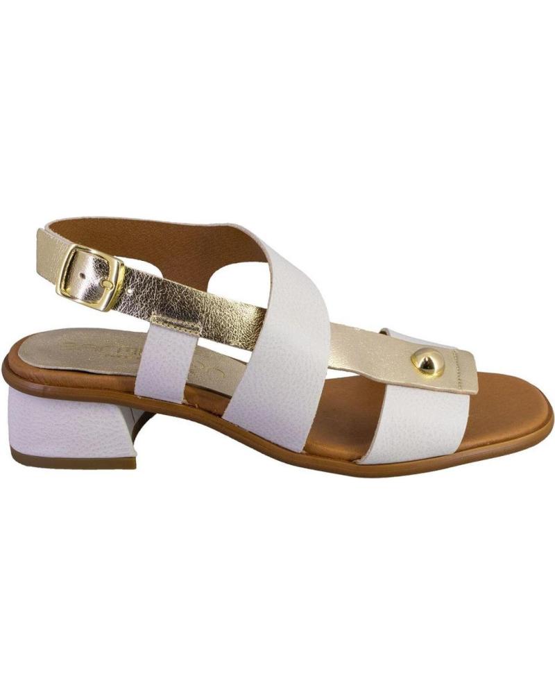 Sandalias de Mujer BARMINTON 4564 SANDALIAS DE MUJER PIEL BLANCO Y ORO