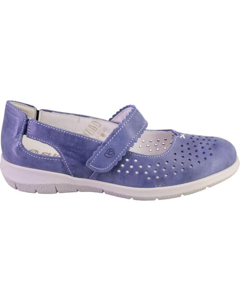 Sabrinas de Mulher SUAVE 3632 ZAPATOS DE MUJER PIEL AZUL JEANS