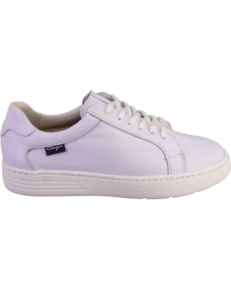 Deportivas de Hombre CLAYAN 1101 ZAPATILLAS CASUAL DE HOMBRE PIEL BLANCO