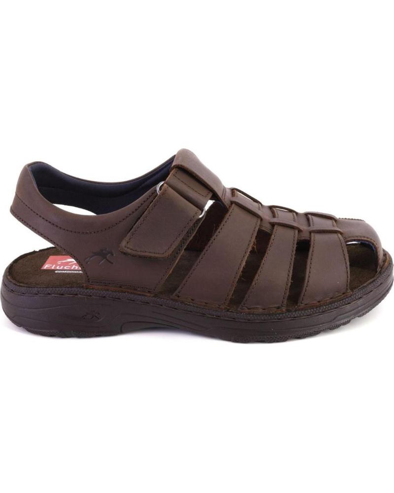 Sandalias de Hombre FLUCHOS F1754 SANDALIAS DE HOMBRE KAKI NOBUK MARRON