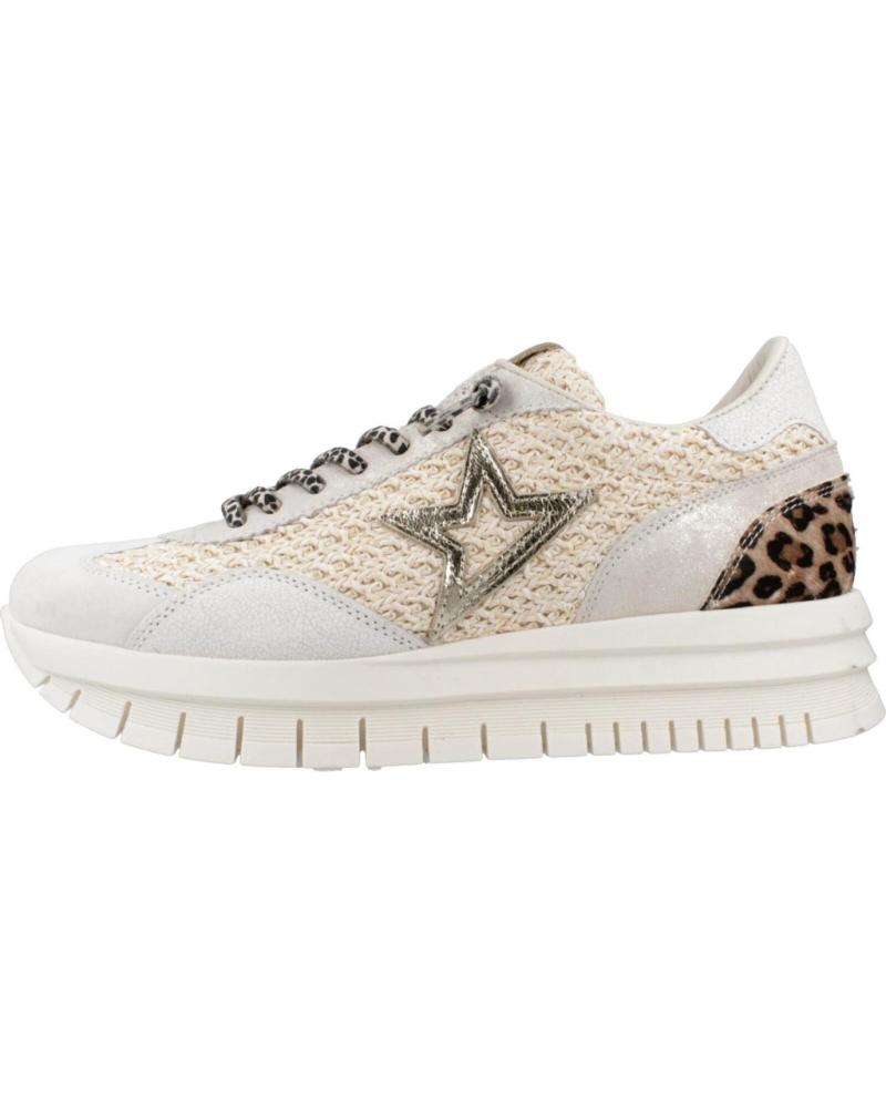 ZAPATILLAS CASUAL MUJER CETTI 1259XL BEIGE CON DETALLE ANIMAL PRINT Y ESTRELLA GLITTER BEIGE