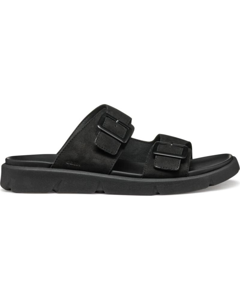 SANDALIAS GEOX U XAND 2S HOMBRE NEGRAS CON DOBLE HEBILLA C9999 BLACK