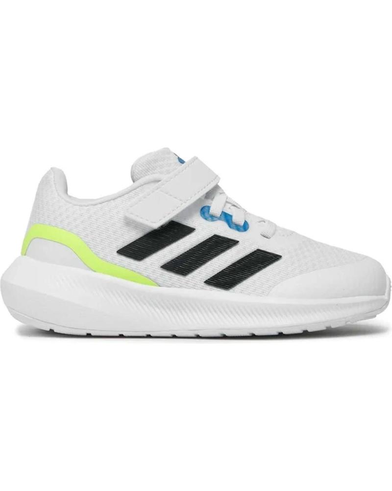 ADIDAS ZAPATILLAS NIÑOS RUNFALCON 3.0 EL K BLANCAS CON RAYAS NEGRAS Y VELCRO BLANCO