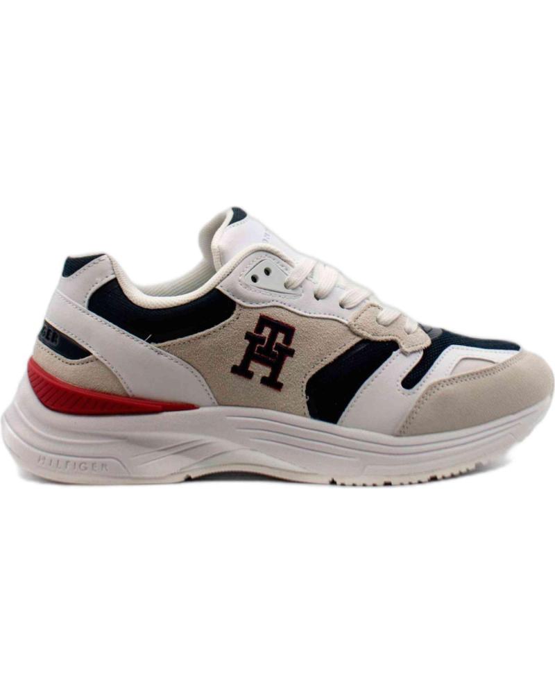 Deportivas de Hombre TOMMY HILFIGER ZAPATILLAS MODERN PREP SNEAKER MIX PARA HOMBRE EN COLOR BLAN BLANCO