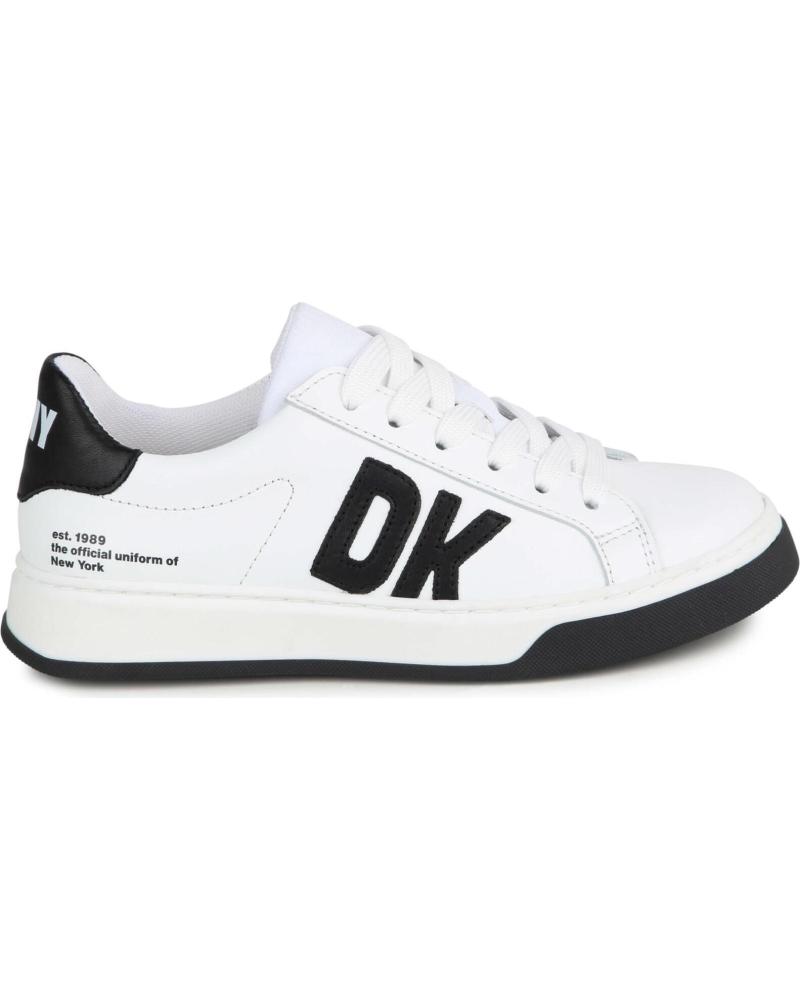 ZAPATILLAS DEPORTIVAS DKNY D6012410P BLANCAS DE PIEL MULTICOLOR