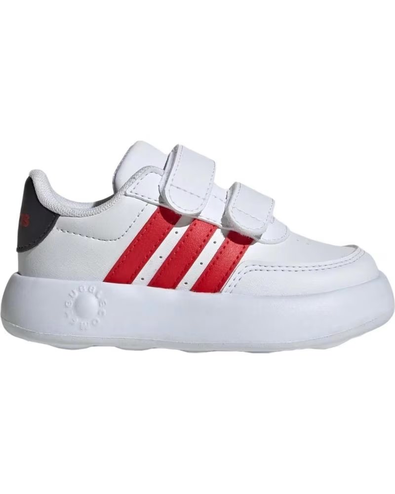Zapatillas Adidas Breaknet 2.0 Blancas con Tiras Rojas y Cierre Adherente para Bebé Blanco