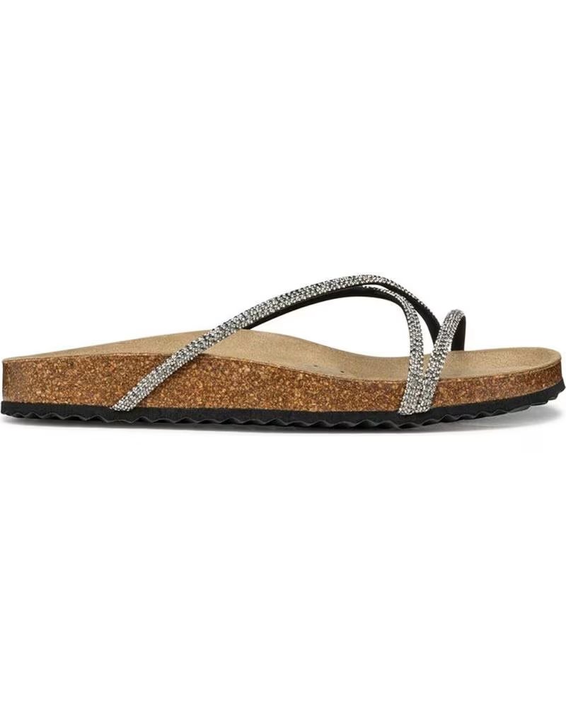 Geox Geox Sandalia Brioni D55Y3B Negra y Plateada Blacksilver