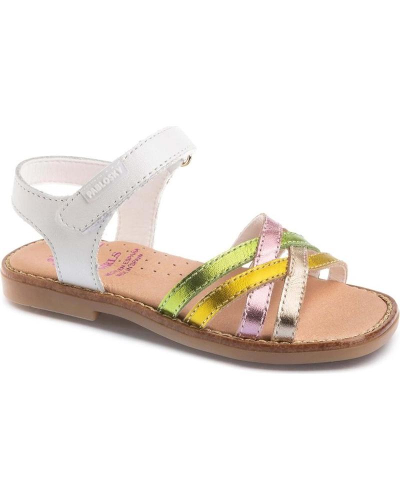 Sandalias de Niña PABLOSKY SANDALIA CON VELCRO NAPA NACAR BLANCO