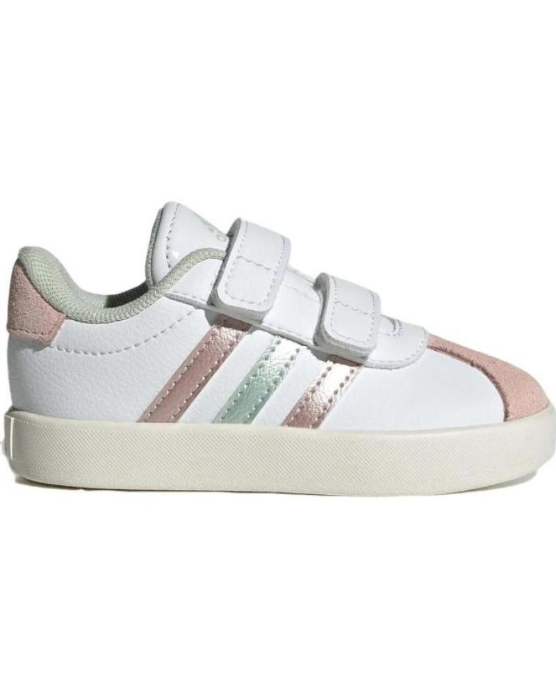 ZAPATILLAS ADIDAS VL COURT 3.0 IH4951 BLANCAS CON DETALLES PASTEL MULTICOLOR PARA BEBÉ MULTICOLOR