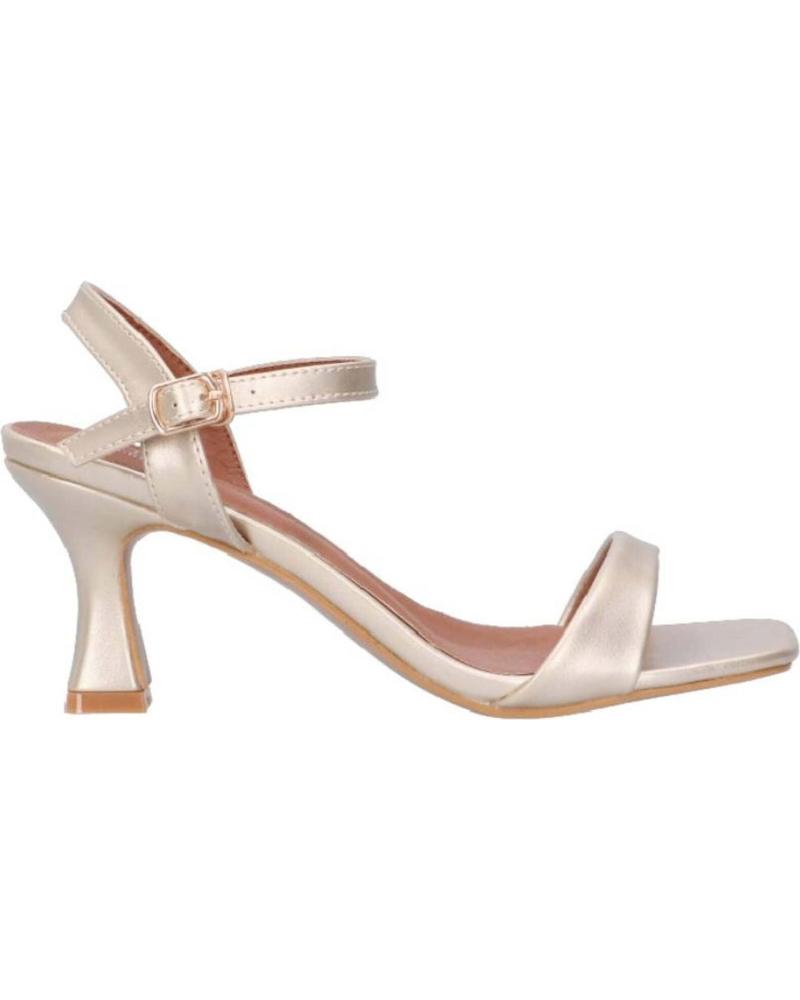 ETHIKA SANDALIAS DE TACÓN ELEGANTES CON TIRA AL TOBILLO ORO