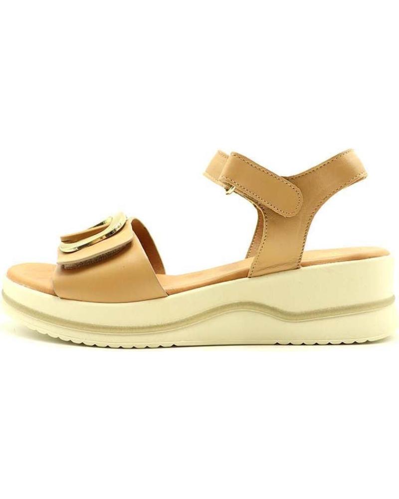 Sandálias de Mulher DESCANFLEX SANDALIA VELCRO CON APLIQUE 21120 CAMEL