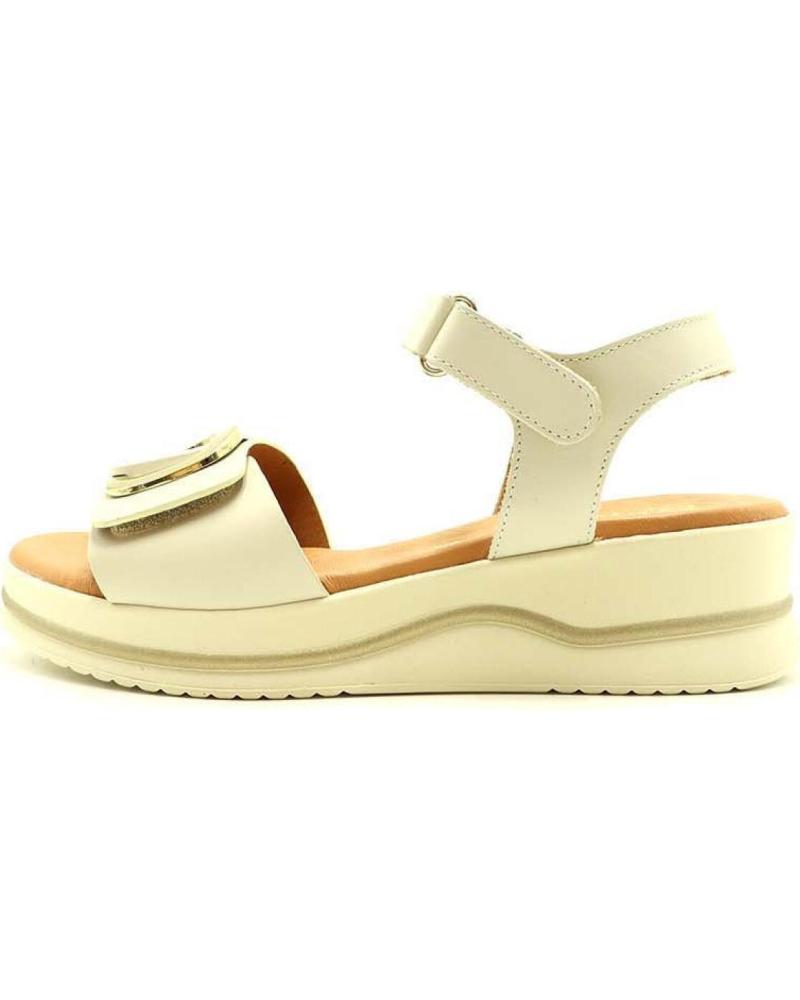 Sandálias de Mulher DESCANFLEX SANDALIA VELCRO CON APLIQUE 21120 IVORY
