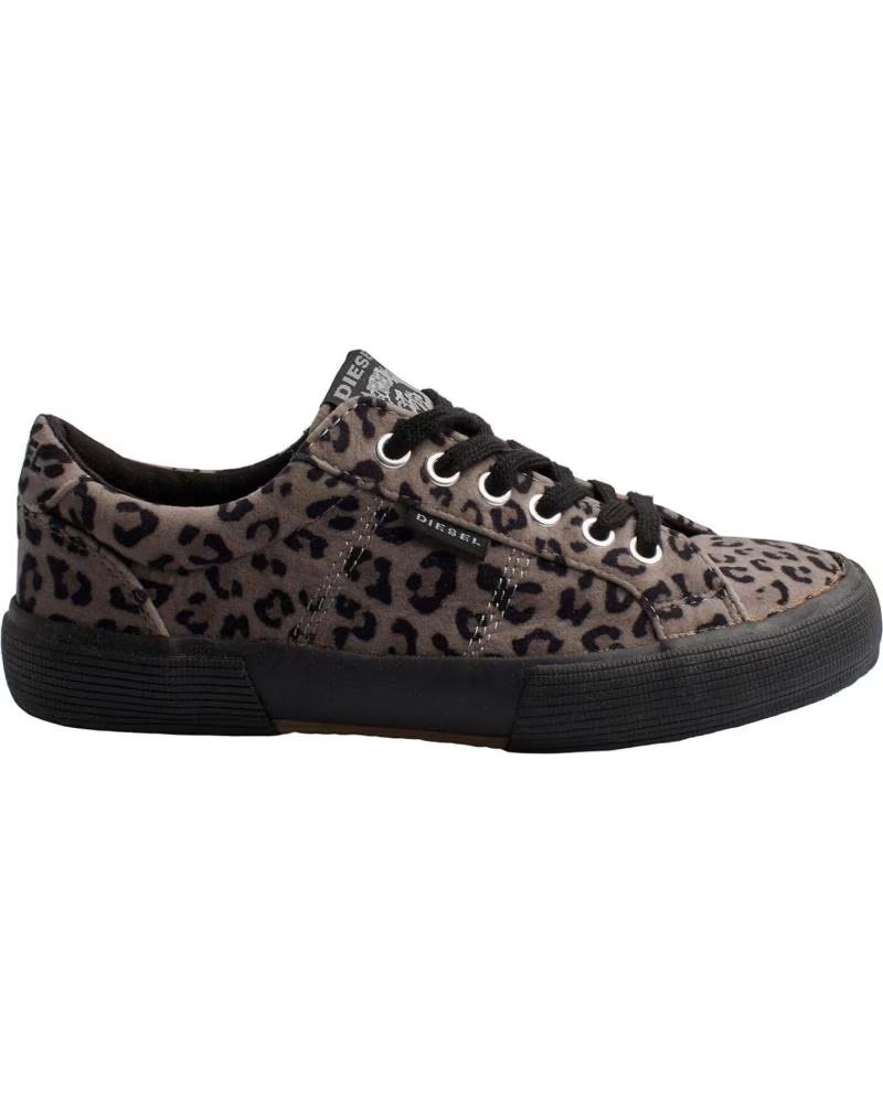 Diesel Zapatillas Urbanas de Corte Bajo YKK-300-G para Mujer Gris Animal Print