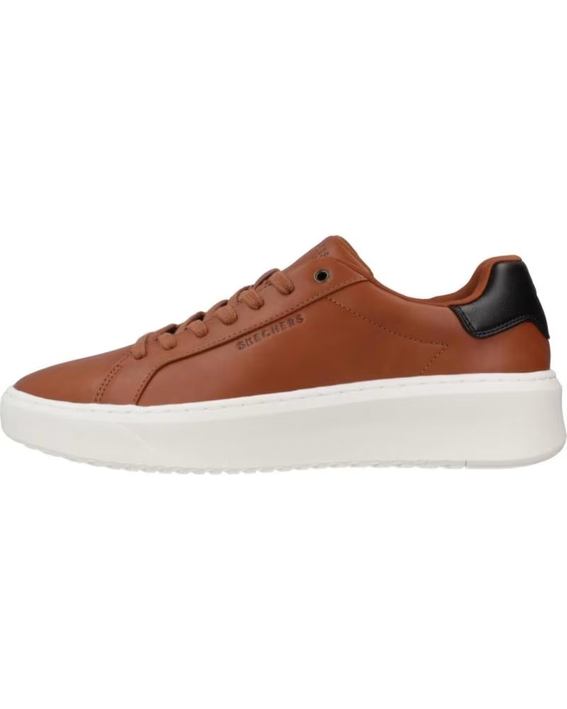 Skechers Court Break-suite Sneaker de Cuero Marrón para Hombre Marrón – imagen 4