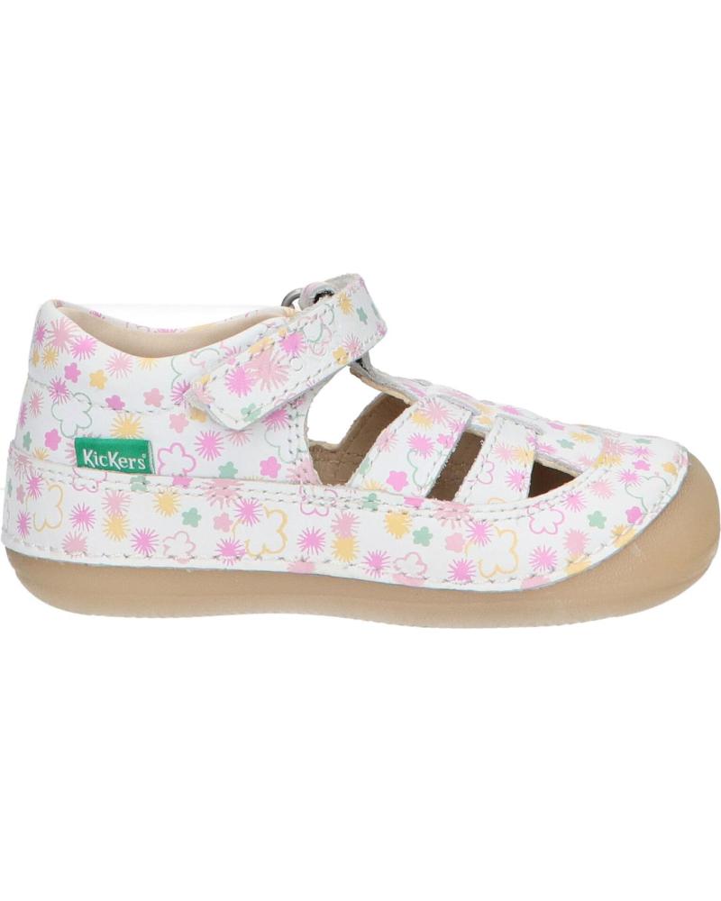 Sandalias de Niña KICKERS 1215022-10-0 KICK SUSHYK LT COW NAPPAPRINT 33 BLANC IMPRIME F