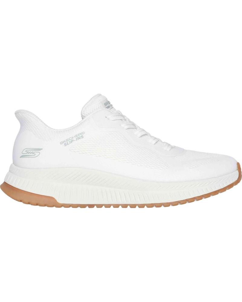 Deportivas de Mujer SKECHERS ZAPATILLAS SLIP-INS BOBS SQUAD 4 PARA MUJER EN COLOR BLANCO