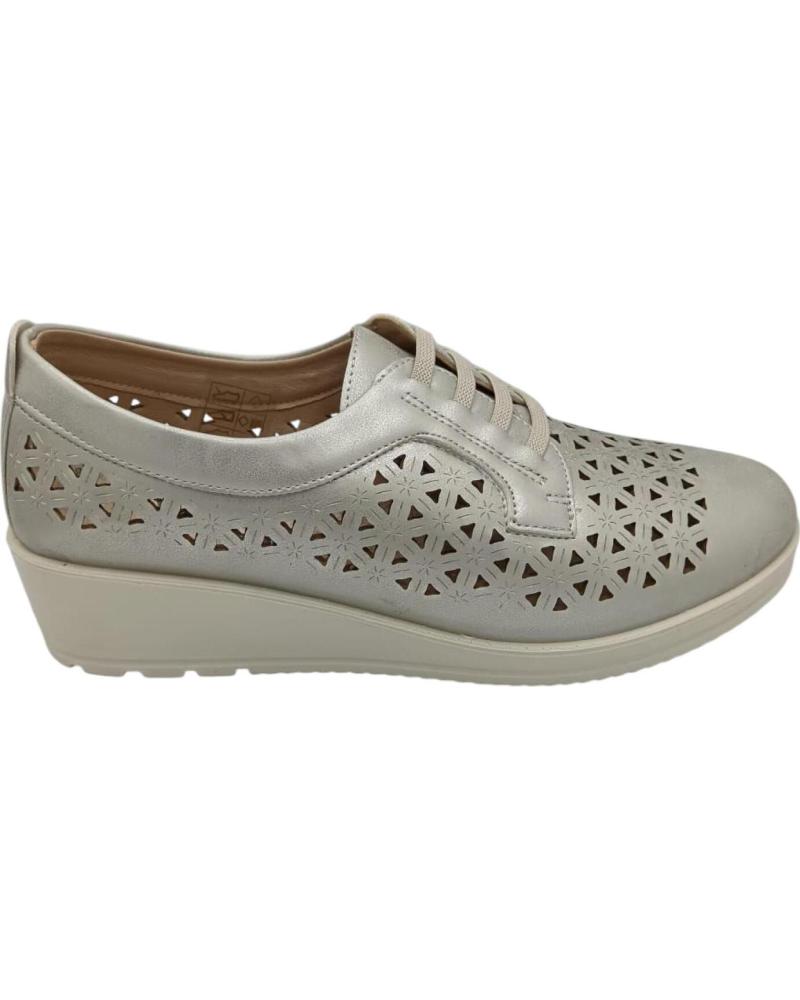 Sapatos de cunha de Mulher DAVINIA ZAPATO CALADO GOMAS PLATEADO