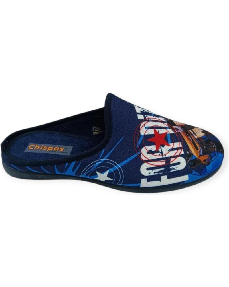 Pantufas de Mulher e Menina e Menino CHISPAS ZAPATILLA CASA NIO AZUL LETRAS 85 VARIOS COLORES