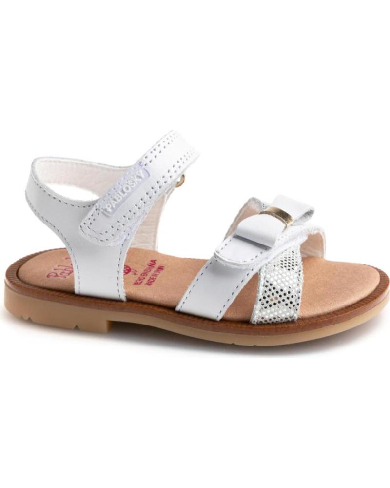 PABLOSKY SANDALIAS DE PIEL CON LAZO Y VELCRO 05700 - BLANCO BLANCO