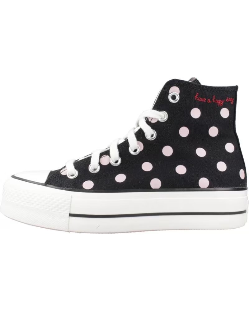 Converse Chuck Taylor All Star Lift Platform Polka Dots A10688C - Zapatilla Alta Negra con Lunares Blancos Black