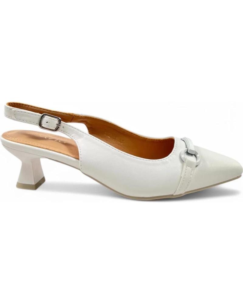 Sandalias de Mujer TIMBOS TACON DESTALONADO NOVIA 131235 BLANCO