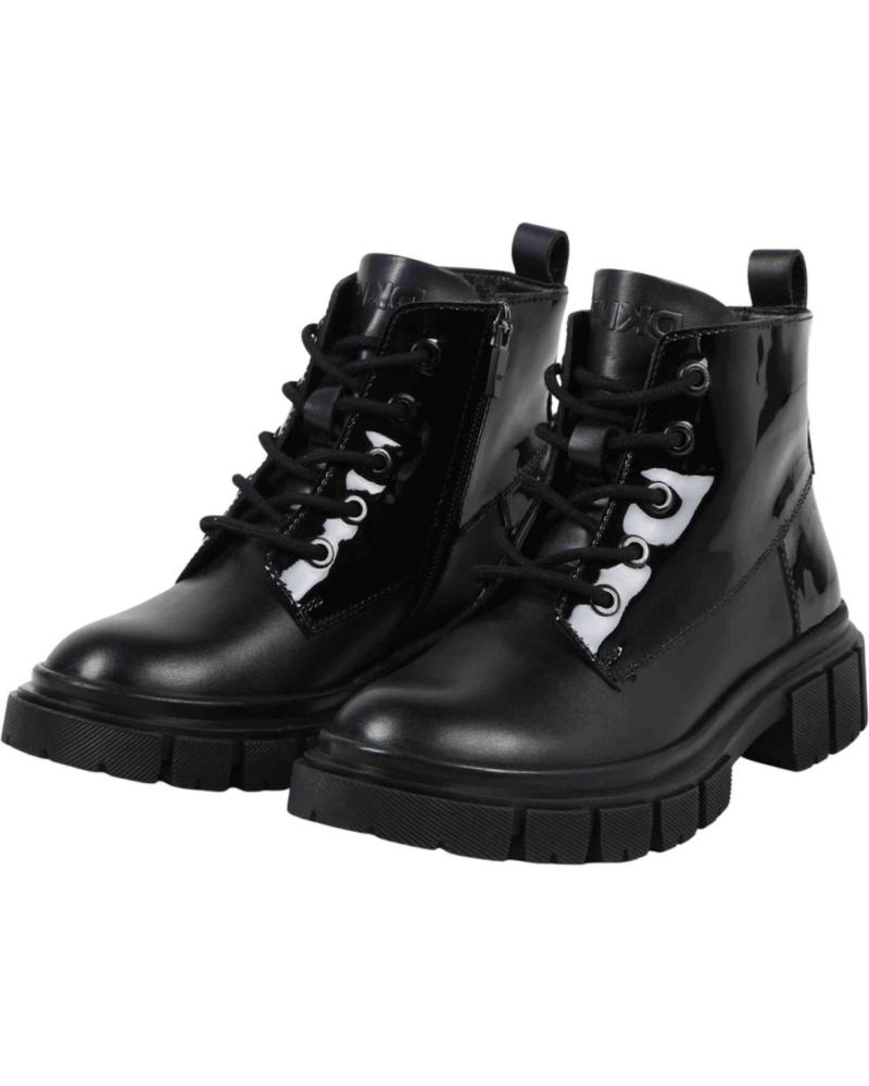 BOTINES DKNY D6087809B DE PIEL NEGRA CON CREMALLERA MULTICOLOR MULTICOLOR